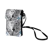 Button Leather Schultertasche für Männer Damen Brusttasche Crossbody Travel Umhängetasche Passend für die Schulter Shoulder Bags Wolf Face Tribal T