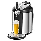 Clatronic BZ 3740 Bierzapfanlage für alle handelsüblichen 5 Liter-Partyfässer, LED-Display zur komfortablen Temperaturregelung/Kühlung von 2°C-12°C, hochwertiges Edelstahlg