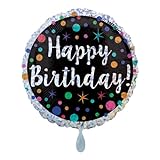 Happy Birthday Glitter Party HELIUMGEFÜLLT Folienballon Geburtstag verschiedene Motive 43cm - geeignet zur Befüllung mit Helium Gas oder Luft - Premiumqualität - Ballon, Luftballon, Heliumb