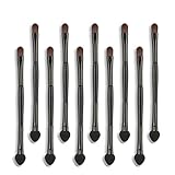 Lidschatten-Applikatoren, 10 teile/satz Doppelköpfige Lidschatten Pinsel Schwammkopf Lidschatten Makeup Pinsel Kosmetische Bürstenwerkzeuge Sets für Frauen und Mädchen (Handle Color : 10Pcs)