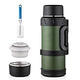 Beyonda Thermoskanne mit becher, Wasserflasche Doppelwandig BPA Frei, Mit Tasse, Geeignet für heiße Kaffee und Tee, Ideale Thermosflasche für Outdoor, Camping, Wandern, Alltag - 2200