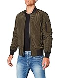 Urban Classics TB1446 Herren und Jungen 2-Tone Bomber Jacket, Bomberjacke leicht gefüttert, Pilotenjacke, Mehrfarbig (darkolive/black 795), Gr. M