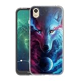 Yoedge Huawei Y5 2019 Hülle, Silikon Transparent TPU Gel Schutzhülle Handyhülle mit Muster Motiv Case Ultradünn Stoßfest Handy Tasche Weiche Cover für Huawei Y5 2019 / Honor 8S 5,71', Wolf 2