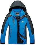 TACVASEN Atmungsaktiv Regenjacke Softshelljacke Arbeitsjacke Herren Wasserdicht Trekking Jacke Skijacke Windstopper, B