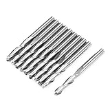 10 Stücke Kugelkopffräser Gerade Fräser Doppel Flöte Lange Fräser Cnc Bits Mit 1/8 Zoll Schaft Wolfram Stahl Holzbearbeitung F