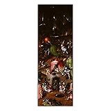 Citon Hieronymus Bosch《Das Jüngste Gericht——Hölle》Leinwanddruck，Kunstwerk Poster Bild，Wandkunst Hintergrund Dekoration-50x200cm Kein R