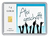 New Edition 1g Goldbarren 999,9 Feingold in Motivbox'Abitur .' in edler Goldverpackung