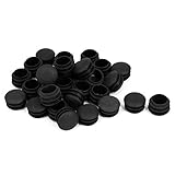 sourcing map 30Stk Pfostenkappe Lamellenstopfen Kunststoff Endkappen Abdeckung Rund Rohreinsätze Schwarz 25mm D
