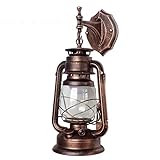 Fetcoi Retro Antike Vintage Industrial Außen Laterne Wandleuchte Wandlampe Beleuchtung（Bronze Gelb）…