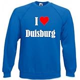 Reifen-Markt Sweatshirt Damen I Love Duisburg Größe M Farbe Blau Druck W