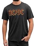 Amplified Herren, T-Shirt, ACDC LOGO MENS CREW TEE, Grau (Charcoal), XXL