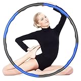 Hula Hoop, Hoola Hoop Reifen erwachseneZur Gewichtsreduktion und Massage, 6-8 Segmente Abnehmbarer Hula Hoop Reifen Geeignet Für Fitness/Sport/Zuhause/Büro/Bauchformung mit Mini Bandmaß (Blau / Grau)