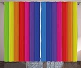 YUANCHENG Abstrakte Fenstervorhänge Regenbogen-Stil Vertikale Bänder Fliesen Streifen in lebendigen Tönen Buntes Design Wohnzimmer Schlafzimmer Dek