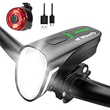 LED Fahrradlicht Set, Weofly LED Fahrradbeleuchtung StVZO 100LUX Fahrradlampe akku 4 Lichtmodi USB Fahrradlicht Vorne Rücklicht Licht fahrrad Set IPX5 Wasserdicht Licht für Fahrrad Lichtset Lamp