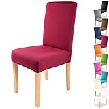 Gräfenstayn® Stretch-Stuhlhusse Charles - runde und eckige Stuhllehnen - bi-elastische Passform mit Öko-Tex Siegel Standard 100: „Geprüftes Vertrauen“ (Bordeaux)