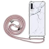 Handykette Handytasche Kompatible für Samsung Galaxy A50 Hülle Silikon Case Cover Handyhülle Umhängeband Trageschlaufe Kordel Lanyards Schutzhülle Schnur Bumper Hand Strap Anhänger-Grau M