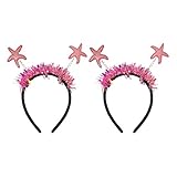 TOYANDONA Meerjungfrau Stirnband Sea Star Top Kopf Bopper Boho Star Stirnband Glänzendes Haar Zubehör für Geburtstag Kostüm Party Gefälligkeiten 2