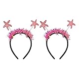 TOYANDONA Meerjungfrau Stirnband Sea Star Top Kopf Bopper Boho Star Stirnband Glänzendes Haar Zubehör für Geburtstag Kostüm Party Gefälligkeiten 2