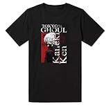WANHONGYUE Anime Tokyo Ghoul Kaneki Ken Kurzarm Baumwolle T-Shirt Adult Cosplay Sommer Rundhalsausschnitt Tee Top Shirts 383/1 XXXXL