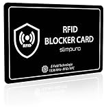 RFID Blocker Karte DEKRA Geprüft - NFC Schutzkarte - Schutz vor Datendiebstahl - dünne Karte mit 0,8mm geeignet für Jede Geldbö