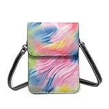 Mädchen Crossbody Handytasche Leichte Schultertaschen Wasserfarben PU Leder Handy Geldbörse Geldbörse mit Kartenhalter, 77 Aquarell Bild Dekorative Zusammensetzung, Einheitsgröß