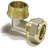 Pipetec Schraubfitting-Übergangswinkel mit Außengewinde 20 x 2-3/4' Klemmverschraubung Kugelhahn Fitting DVGW