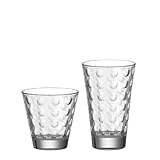 Leonardo Ciao Optic Wasser-Gläser, 12er Set, spülmaschinengeeignete Saft-Gläser, Trink-Becher aus Glas mit Muster, 215 ml, 035245