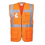 Portwest, Sicherheitsweste Berlin, Farbe: Orange, Größe: 5XL, S476ORR5XL