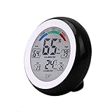 DBOATB Wecker mit Wetterstationen Drahtlose Wetterstation Digitales Innenthermometer Hygrometer Feuchtigkeitsmesser Wetterüberwachungsuhren Hintergrundbeleuchtetes Display Wecker Großes Display