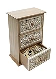 FTLhome Holzkiste Vintage Deko Schubladenbox Holz Holzbox Schubladen Ordnungssystem Schmuckkästchen Klein M
