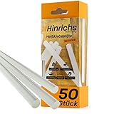 Hinrichs 50 Heißklebesticks 7mm x 150 mm - Extra Starke Klebestifte für Heißklebepistole - lösemittelfrei und schnelltrocknend - Heißkleber zum B