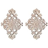QIWEIS Holzornamente Wandornamente Holz Verzierung Schnitzerei Ornament Applique Frame Ornament Holz Möbel Für Schnitzerei Randverzierung Schrank Wand Möbel Ornament Home Tür Bett Deko,21 * 15