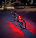 FISCHER Twin Fahrrad-Rücklicht mit 360° Bodenleuchte für mehr Sichtbarkeit und Schutz, aufladbarer Akk