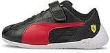 PUMA Kids Ferrari Race R-CAT Hook and Loop Sneaker, Black-Rosso Corsa White, 8 US Unisex T