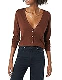 Amazon Essentials Lightweight Vee Cardigan Sweater, Braun, M