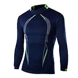 BIBOKAOKE Funktionsshirt Herren Langarm Schnell Trocknend Sportshirt Mode Bedrucktes Langarmshirt Stretch atmungsaktiv Tight Fitnessshirt Männer Laufshirt Kompression Top Training