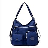 Wasserdichte frauen tasche doppel umhängetasche handtaschen nylon weiblichen handtasche bolsas sac a main (Color : Navy Blue)