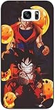 Schutzhülle für Samsung Galaxy S6 Edge, Motiv: Dragon with Ball Z, Goku 220, strapazierfähig, stoßfest, robuste Gummi-Hülle, Schw