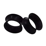 Longbeauty 2 Pcs Extra Soft Silikon Ohr Tunnel Plug Piercing Schmuck schwarz 10