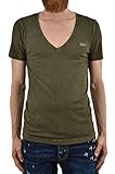 DSQUARED2 T-Shirt für Herren, Grün, Logo, Baumwolle, V-Ausschnitt, Metallschild, Grün X-S