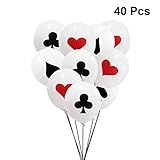 Amosfun 40 Stück Poker-Ballons, dekorative Latex-Spielkarten, Luftballons für Geburtstag, Poker-Party, Bar, besondere Veranstaltungen, Partyzubehör, 30,5