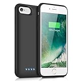 iPosible Akkuhülle für iPhone 7/6S/8/6, 【2019 Neueste】 6000mAh Zusatzakku Ladehülle Handyhülle Akku Battery Case Powerbank Hülle für iPhone 7/6S/8/6[4,7 Zoll] Tragbare Akku Hülle Akku Case-Schw