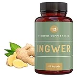 Ingwer Kapseln 500mg- 120 vegane Kapseln von Blomar® - 2 Monate Vorrat 1000mg Tag