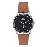 s.Oliver Damen Analog Quarz Uhr mit Leder Armband SO-3716-LQ