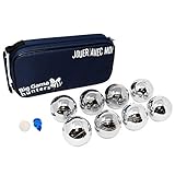 Big Game Hunters 8 Boules Set mit Rostschutz und Luxuriöser Tragetasche aus Segeltuch - Robustes 8 Boules Set, Poliert und Graviert Offizielle Größ