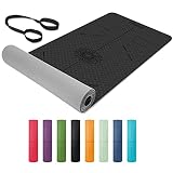Yogamatte, TPE Gymnastikmatte rutschfest Fitnessmatte für Workout Umweltfreundlich Übungsmatte Sportmatte für Yoga, Pilates Heimtraining, 183 x 61 x 0.6CM