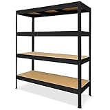 HEMMDAL Schwerlastregal Typ L, schwarz/matt – 177 x 160 x 60 cm – belastbar bis 1500 kg – stabiles Lagerregal/Kellerregal – Fachbodenregal Made in EU – schnelle Steckmontag