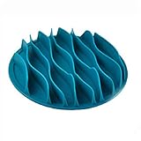 NYKK Haustier Hund Interactive Slow Food Gulp Futtermittel gesunder Anti Slip Teller Feeder Wave Style Cat Bowl (Farbe: Blau, Größe: klein) lalay (Color : Blue, Size : Large)