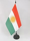 AZ FLAG TISCHFLAGGE Kurdistan 21x14cm - KURDEN TISCHFAHNE 14 x 21 cm - flagg
