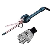 CkeyiN Professionelle Lockenstab,Mini Lockenstab Keramik,9mm Elektrische Lockenwickler Haar Styling Werkzeuge Mit Schwarze Handschuhe Klein Lockenstab für Männer/Frauen/